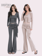レナ ストラップ トレーニング スリーピースセットアップ (set-up + cardigan + sleeveless pants)