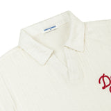 DirtyCoins Embroidery Chain Knit Polo Cream