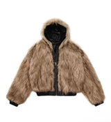 Reversible leather fur jacket