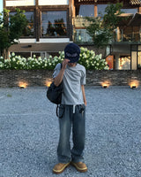 Solid Banding Wide Pants