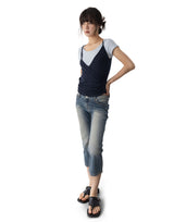 Vintage Capri Denim Pants (low-rise)