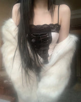 Shadow Corset Lace Top (White)