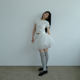 スウェットリルKIRIトップ _WHITE