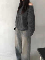Melton loose fit knitwear (2 colors)