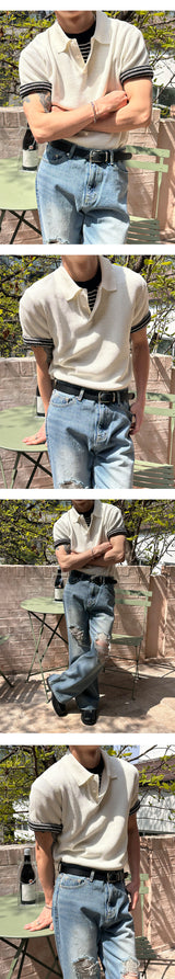 [S/S] Hidden linen kara half knit(4color)