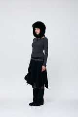 MUREN SHIRRING TOP / CHARCOAL