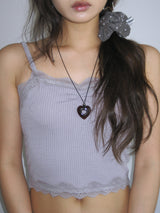 [HEART] ロピーネックレス (Red brown)