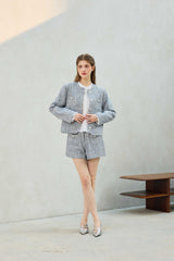 CHERISH TWEED JACKET / SKY BLUE