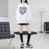 TシャツハートレタリングフードTシャツ