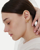 26SS★ Champagne First Moon Silver One-Touch Earrings S