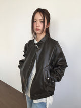 リベット モーター レザー ジャケット(2color)