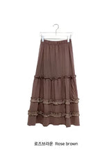 Jibram Frill Tiered Flower Banding Long Skirt