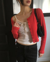 プラウト リブ レース リボン インナー レイヤード ノースリーブ