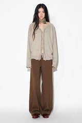 Retro, elegant, soft and lazy basic multi-color round neck lace cardigan sweater
