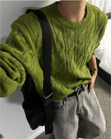 cable cosyharu semi-over knit