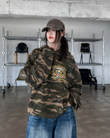 American embroidery camo overfit hoodie