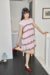 KIRI SKULL CANCAN CHIFFON MINI DRESS (PINK)