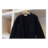 Night blue tweed cardigan (jacket)
