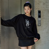 セリフレイヤードシンボルスウェットシャツ (BLACK)