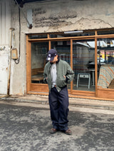 Non-fade diagonal raw denim pants
