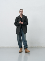 hairy quilting jacket - charcoal