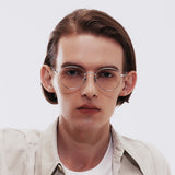 Knouun Round titanium glasses CODE. 102. C Sizzy silver