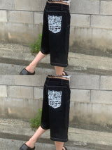 [🖤MD PICK] バックライン バックポイント バミューダデニムパンツ (Black)
