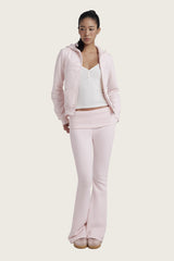 Sheer Romance Slim Hooded Zip-Up, Pink