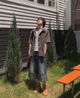 ピウム マキシ ロールアップバミューダデニムパンツ