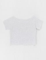 [MADE] Chapley Lettering Off-shoulder Short Sleeved T-shirt