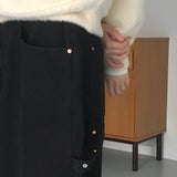 アートーンパッチカーペンターワイドコットンパンツ