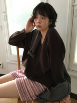 アンコール ウール Vネック ニット (5color)