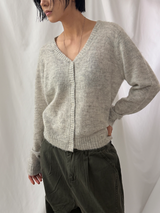 Alphaca wool hair v neck cardigan(4color)
