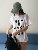 Heyyou lettering short sleeve t-shirt