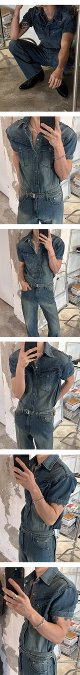 [MUSCLE FIT] Cool ever western pocket shirts(3color)
