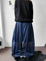 Girlish Mesh Track Bermuda Piping Pants 3color