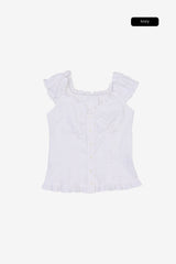 Maria frill puff blouse