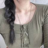 Surgical steel fish necklace