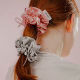 DOUBLE RIBBON SHINY SCRUNCHIE (PINK)
