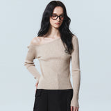 DRAPE OFF SHOULDER KNIT_BEIGE