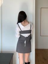 Tailor Mono Button Bustier Back Slit Top