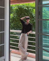Bonnell Crinkle Stripe Wide Pants