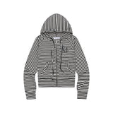 サハラレオパード クロスストライプ ラグランフード ジップアップ (2Color)