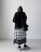 Check Skirt Bermuda Denim
