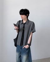 オファーストライプクロップドシャツ