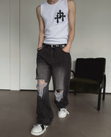 Pio Damaged Washed Denim Pants