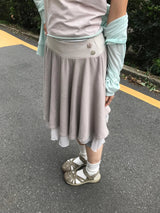 mile button layered skirt