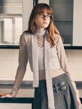 KNIT BUSTIER MUFFLER SET GRAY