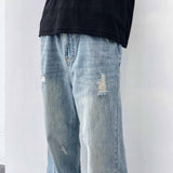 Light Wash Distressed Denim Pants