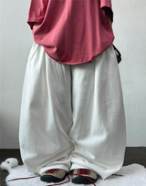 KEY RING BACK-FRONT PINTUCK BALLOON PANTS 🤎🩶🤍🖤4COLOR